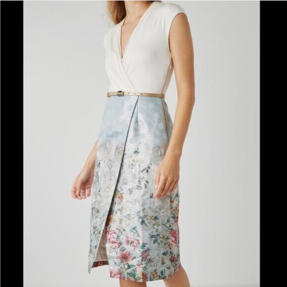 Ted Baker Sleeveless dress with floral patterned skirt